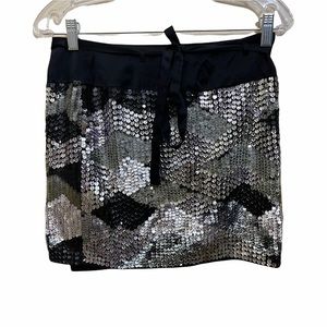Adam By Adam Lippes Wrap Mini Skirt Sequins
